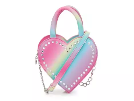Сумка кросс-боди Heart Rhinestone Crossbody Omg Accessories, розовый/мультиколор
