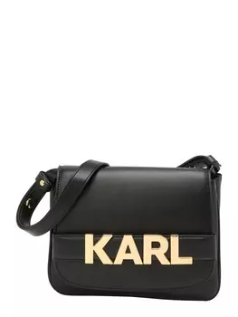 Сумка женская кросс-боди Karl Lagerfeld с золотым логотипом, черный