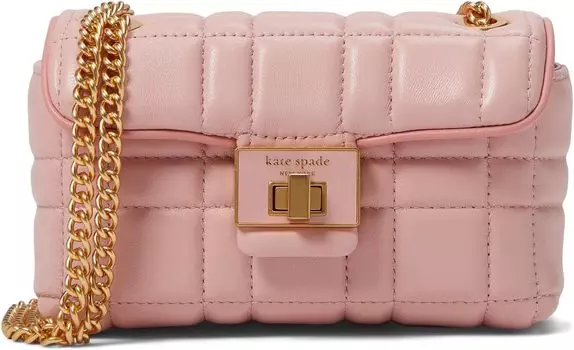 Сумка кросс-боди Kate Spade New York Evelyn Quilted Leather Small Shoulder Crossbody, цвет Pink Dune