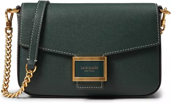 Сумка кросс-боди Kate Spade New York Katy Textured Leather Flap Chain Crossbody, цвет Rock Garden