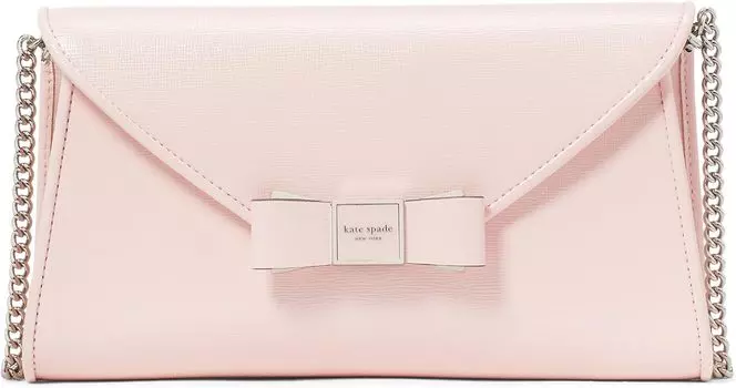 Сумка кросс-боди Kate Spade New York Morgan Bow Embellished Patent Saffiano Leather Envelope Flap Crossbody, цвет Crepe Pink