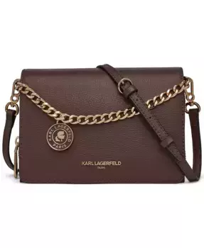 Сумка кросс-боди Lourdes с цепочкой-ремнем KARL LAGERFELD PARIS, коричневый