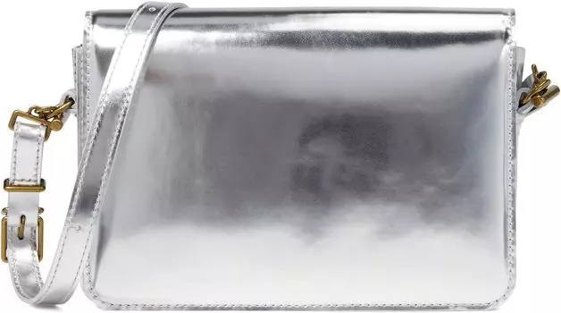 Сумка кросс-боди Madewell The Toggle Flap Crossbody Bag in Specchio Leather, серебряный