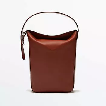 Сумка кросс-боди Massimo Dutti Nappa Leather, коричневый