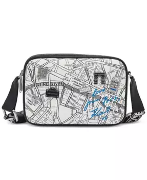 Сумка кросс-боди Maybelle с принтом для путешествий и булавками KARL LAGERFELD PARIS, черный