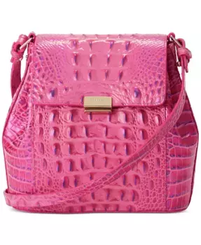 Сумка кросс-боди Melbourne Margo из тисненой кожи Brahmin, розовый