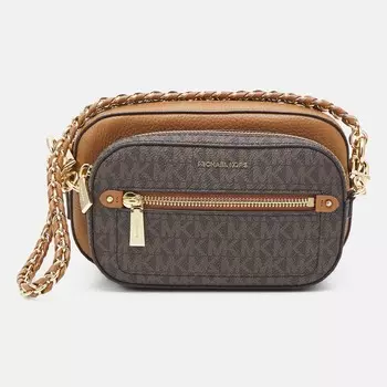 Сумка кросс-боди Michael Kors Jet Camera Xbody Set, темно-коричневый/коричневый