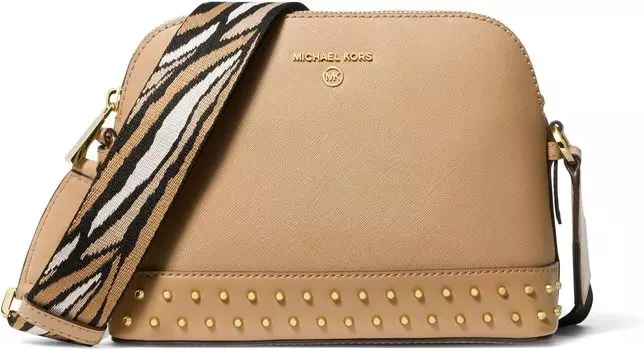 Сумка кросс-боди Michael Kors Jet Set Charm Large Dome Crossbody with Web Strap, цвет Camel Multi
