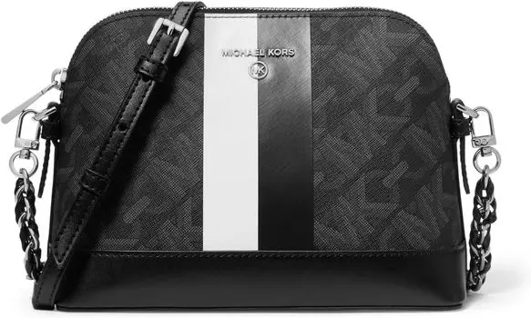 Сумка кросс-боди Michael Kors Jet Set Charm Large Dome Crossbody, цвет Black/Optic White