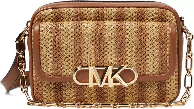 Сумка кросс-боди Michael Kors Parker Medium Chain Swag Camera Crossbody, цвет Natural/Luggage