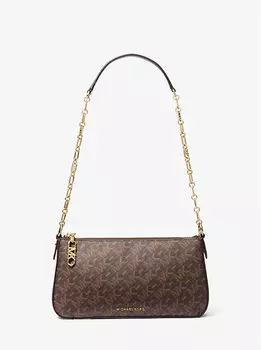 Сумка кросс-боди Michael Michael Kors Empire Medium Chain-link Pochette, темно-коричневый