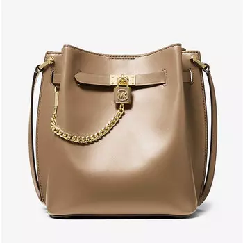 Сумка кросс-боди Michael Michael Kors Hamilton Legacy Medium Leather, темно-бежевый