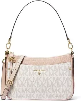 Сумка кросс-боди MICHAEL Michael Kors Jet Set Charm Medium Top Zip Pochette Crossbody, цвет Optic White/Ballet