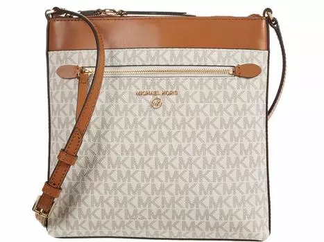 Сумка кросс-боди MICHAEL Michael Kors Jet Set Charm Small North/South Flat Crossbody, цвет Vanilla/Acorn