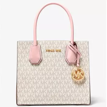 Сумка кросс-боди Michael Michael Kors Mercer Medium Logo and Leather Accordion, розовый