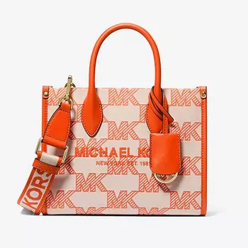 Сумка кросс-боди Michael Michael Kors Mirella Small Logo Jacquard, оранжевый