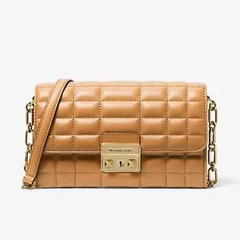 Сумка кросс-боди Michael Michael Kors Tribeca Large Leather Convertible, светло-коричневый