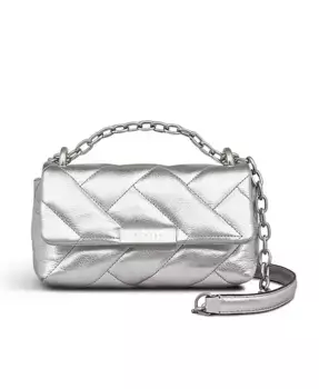 Сумка кросс-боди Mill Bay XL Quilt с металлизированным клапаном Radley London, серебряный