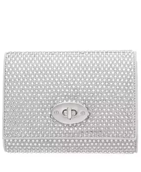 Сумка кросс-боди с клапаном, украшенная крупными кристаллами Nina, серебряный