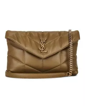 Сумка кросс-боди Saint Laurent Mini Puffer Chain, цвет Hazel Green