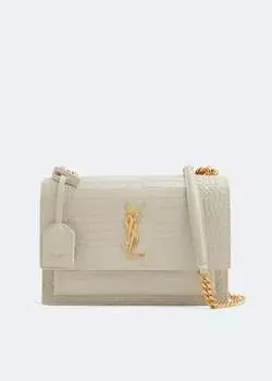 Сумка кросс-боди SAINT LAURENT Sunset medium chain bag, белый