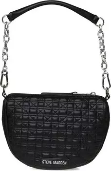 Сумка кросс-боди Steve Madden Moon Half Moon Quilted Crossbody, черный