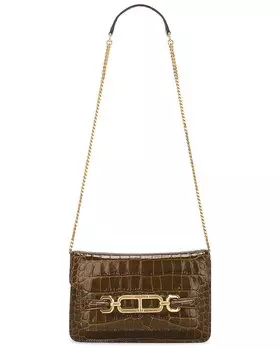 Сумка кросс-боди Tom Ford Stamped Croc Whitney Small Shoulder, хаки