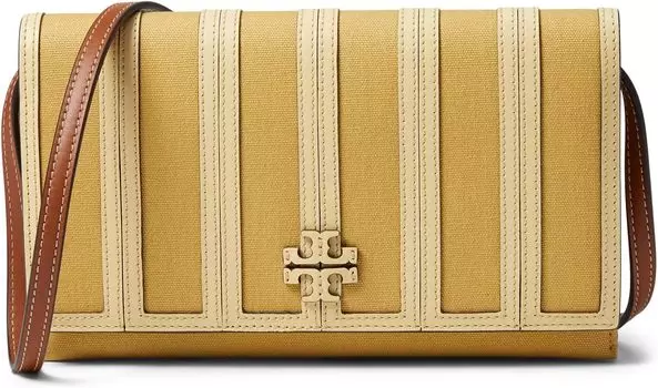 Сумка кросс-боди Tory Burch McGraw Canvas Panel Wallet Crossbody, цвет Cornbread