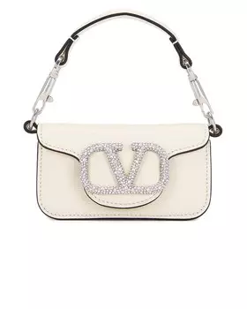 Сумка кросс-боди Valentino Garavani Loco Mini, цвет Light Ivory & Light Palladio Crystal