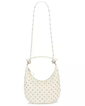 Сумка кросс-боди Valentino Garavani Small Rockstud Spike Hobo, слоновая кость