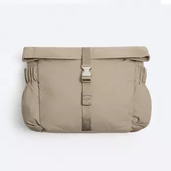 Сумка кросс-боди Zara Soft With Buckle, серо-бежевый