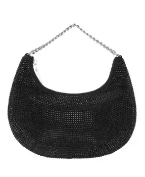 Сумка-кроссбоди All Over Crystal Crescent Moon с кристаллами по всей поверхности Nina, черный