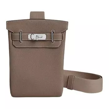 Сумка-кроссбоди Hac A Dos Togo Calfskin, сумка на плечо Small Unisex 18 Toupe Elephant Gray HERMES