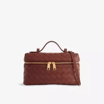 Сумка-кроссбоди кожаная Bottega Veneta Bang Bang, коричнево-золотой
