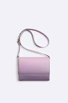 Сумка кроссбоди с клапаном ombr ZARA, лиловый фиолетовый