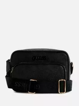 Сумка-кроссбоди Zinnia с застежкой-молнией сверху Guess Factory, черный