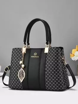 Сумка квадратная Old Moeny, черный / белый