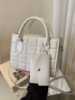 Сумка квадратная с портмоне, белый