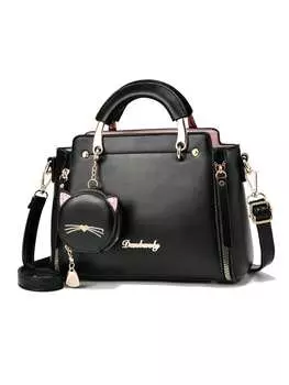 Сумка квадратная с портмоне, черный