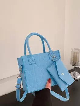 Сумка квадратная с портмоне, синий