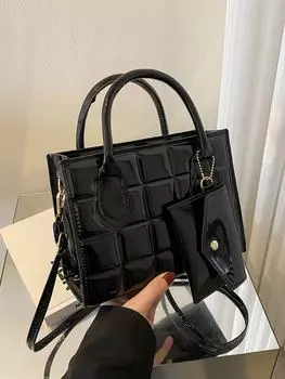 Сумка квадратной формы с портмоне, черный