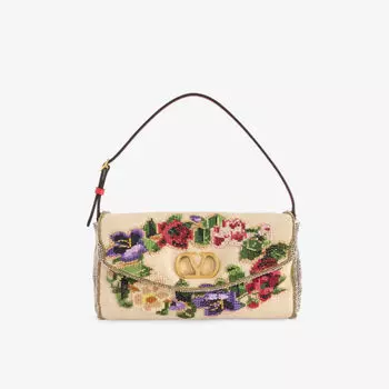 Сумка льняная Valentino Garavani Vain, бежевый