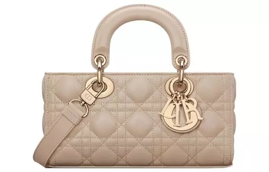 Сумка Lady D JOY из овчины Lady Dior, сумка на плечо, сумка-трубы, женская, цвет Rouge Beige