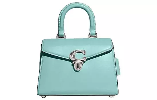 Сумка Lady Dior из коровьей кожи, сумка через плечо, женская, цвет Mountain Lake Blue COACH