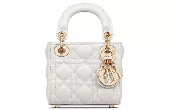Сумка Lady Dior из овчины Lady Dior, сумка на плечо, сумка через плечо, мини-сумка женская, молочно-белый/конфетный цвет