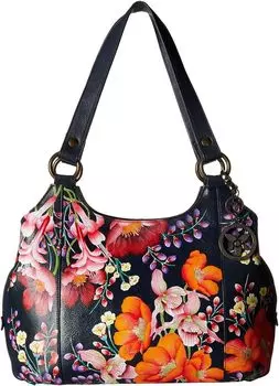 Сумка Large Triple Compartment Hobo 652 Anuschka, цвет Moonlit Meadow