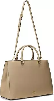 Сумка Lauren Ralph Lauren Crosshatch Leather Large Hanna Satchel, цвет Birch Tan
