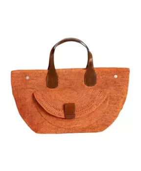 Сумка лаза крючком из рафии ручной работы Ibeliv, оранжевый