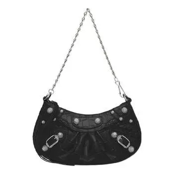 Сумка le cagole mini bag with chain crocodile embossed 'black' Balenciaga, черный