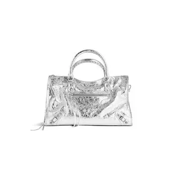 Сумка Le City Medium, металлизированная BALENCIAGA, серебряный